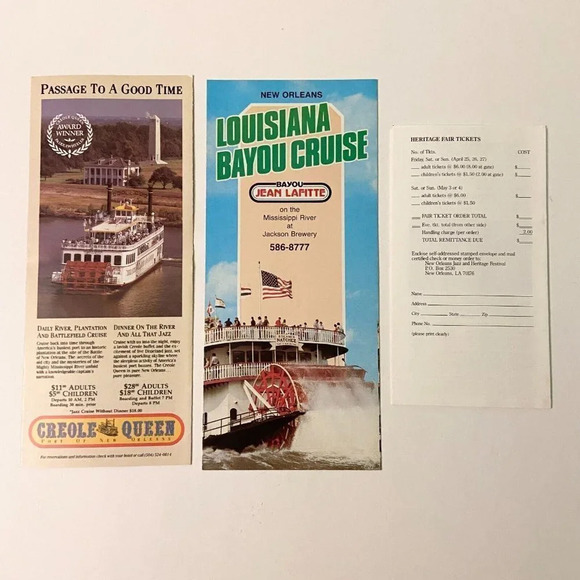 Vintage New Orleans Tour Brochure Mississippi River Cruise and Jazz Festival - Picture 2 of 15